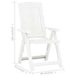 vidaXL Chaises inclinables de jardin lot de 2 Plastique Blanc