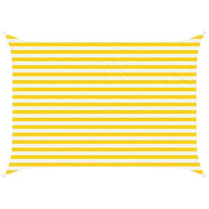 vidaXL Voile d'ombre Jaune et blanc 3 5 x 2 5 m 100 polyester Oxford