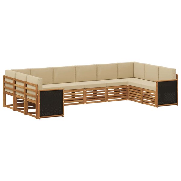 vidaXL Ensemble de canapés d'extérieur 7 pc Naturel