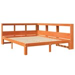 vidaXL Lit bibliothèque sans matelas cire marron 135x190 cm pin massif