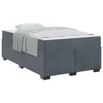 vidaXL Cadre de lit avec matelas Gris foncé 120 x 200 cm tissu