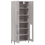 vidaXL Buffet haut Sonoma gris 69 5x34x180 cm Bois d'ingénierie