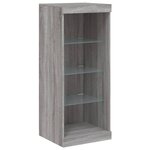 vidaXL Buffets avec lumières LED 3 Pièces sonoma gris bois d'ingénierie
