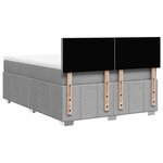 vidaXL Sommier à lattes de lit avec matelas Gris clair 140x200cm Tissu