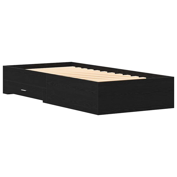 vidaXL Cadre de lit Chêne noir 100 x 200 cm Bois d'ingénierie