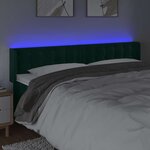 vidaXL Tête de lit à LED Vert foncé 163x16x78/88 cm Velours