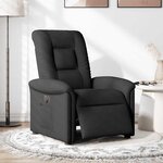 vidaXL Fauteuil inclinable électrique Noir Tissu