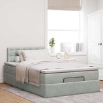 vidaXL Cadre de lit ottoman et matelas gris clair 120x200 cm velours