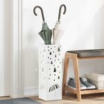 vidaXL Porte-parapluie Blanc 15 5 x 15 5 x 49 cm Acier