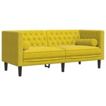 vidaXL Canapé Chesterfield avec traversins 2 places jaune velours