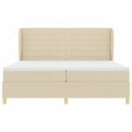 vidaXL Lit à ressorts avec matelas gris foncé 90x190 cm Crème tissu