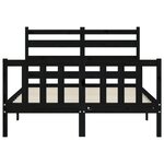 vidaXL Cadre de lit avec tête de lit noir 120x200 cm bois massif