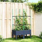 vidaXL Jardinière avec treillis bleu gris 80x40x142 5 cm PP