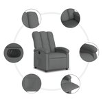 vidaXL Fauteuil inclinable électrique Gris foncé Tissu