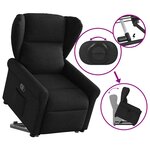 vidaXL Fauteuil inclinable noir tissu