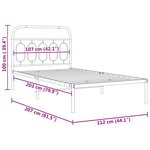 vidaXL Cadre de lit métal sans matelas avec tête de lit noir 107x203cm