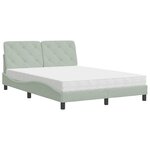 vidaXL Lit avec matelas gris clair 140x200 cm velours
