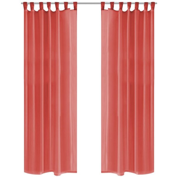vidaXL Rideau occultant 2 Pièces Voile 140 x 245 cm Rouge