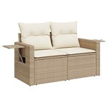 vidaXL Ensemble de canapé de jardin 9 Pièces Beige et crème polyrotin