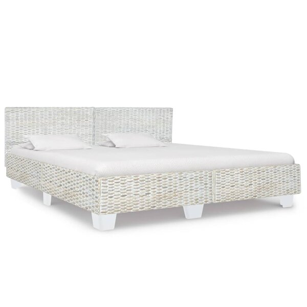 vidaXL Cadre de lit gris rotin naturel 180x200 cm