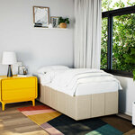 vidaXL Cadre de lit sans matelas crème 80x200 cm tissu