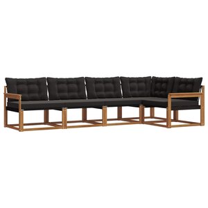 vidaXL Ensemble de canapés d'extérieur 5 pc Naturel et Noir