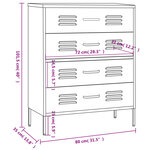 vidaXL Commode Anthracite 80x35x101 5 cm Acier