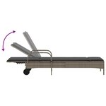 vidaXL Chaises longues avec coussins lot de 2 gris résine tressée