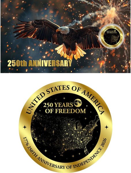 Monnaie 250 YEARS OF FREEDOM 1/1000 Oz Or 50 Cents Niue 2026 (PRÉCOMMANDE)