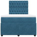 vidaXL Sommier à lattes de lit et matelas bleu 120x200 cm velours