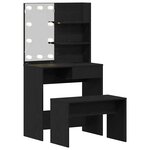vidaXL Ensemble de Coiffeuse avec tiroir Chêne noir 74.5 x 40 x 141 cm