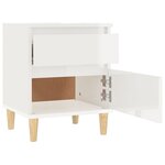 vidaXL Table de chevet Blanc brillant 40x35x50 cm