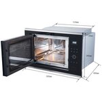 Micro-ondes combiné encastrable CONTINENTAL EDISON CEMO34CEB2 Noir et Inox L59,5 x H38,8 x P46,8 cm 34L Grill et convection