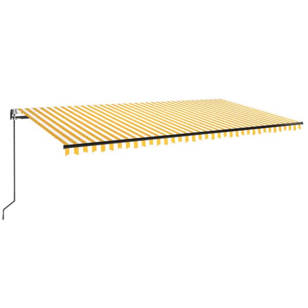 vidaXL Auvent automatique capteur de vent LED 600x350cm Jaune et blanc