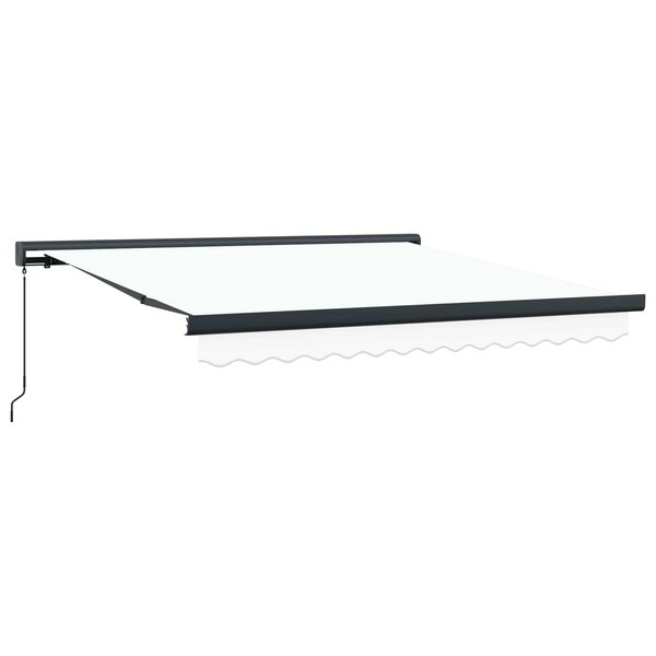 vidaXL Auvent Rétractable Blanc 350 x 250 cm Tissu et Métal