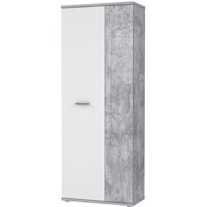 Armoire à chaussures MISCA effet béton et blanc mat - 69 cm