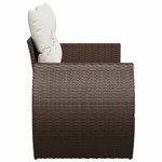 vidaXL Canapé de jardin avec coussins 2 places marron résine tressée
