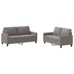vidaXL Ensemble de canapés 2 Pièces avec coussins Taupe Tissu