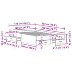 vidaXL Cadre de lit avec tiroirs chêne artisan 120x200 cm en bois d'ingénierie