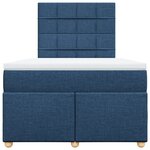 vidaXL Sommier à lattes de lit avec matelas Bleu 120x200 cm Tissu