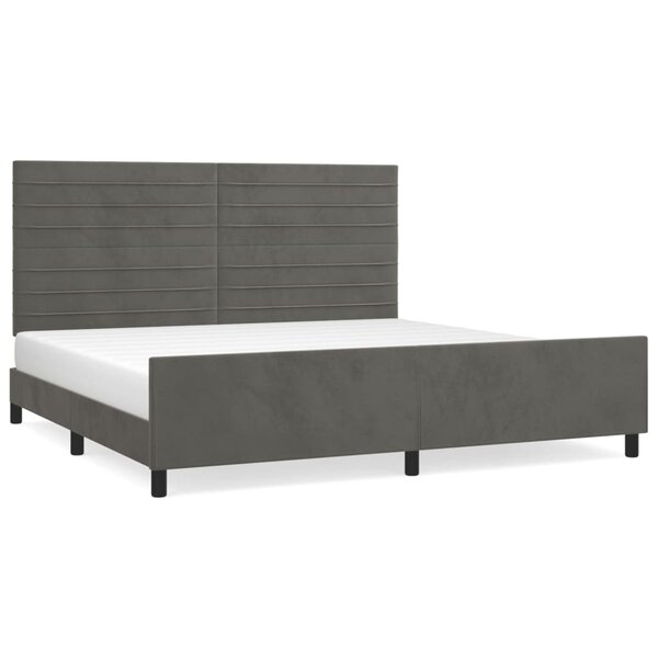 vidaXL Cadre de lit sans matelas gris foncé 200x200 cm velours