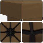 vidaXL Pavillon 3 x 3 m Taupe Polyester et Acier 190 gsm