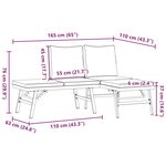vidaXL Bancs de jardin avec coussins lot de 2 acier enduit de poudre