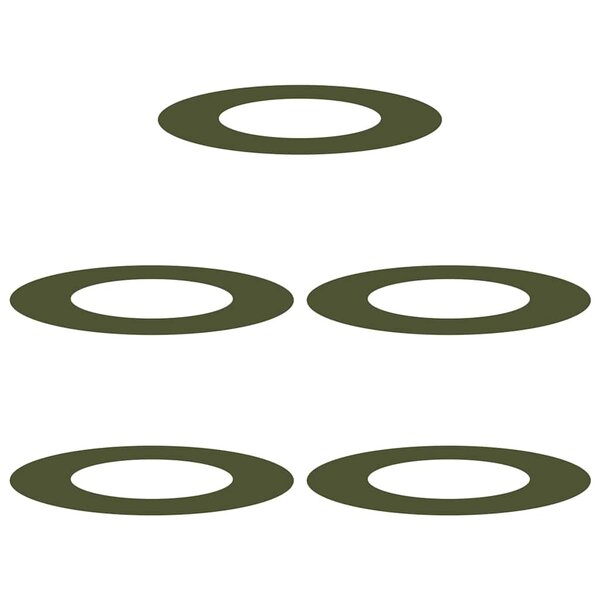 vidaXL Anneau d'arbre plat 5 Pièces vert olive Ø40/70 cm en acier