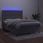 vidaXL Sommier à lattes de lit matelas et LED Gris clair 140x200 cm