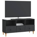 vidaXL Meuble TV 102 x 34 5 x 50 cm Noir Bois d’ingénierie