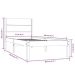 vidaXL Cadre de lit bois massif 75x190 cm petit simple