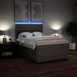 vidaXL Sommier à lattes de lit avec matelas Taupe 140x190 cm Tissu