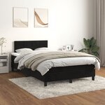vidaXL Sommier à lattes de lit avec matelas noir 120x190 cm velours