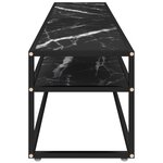 vidaXL Meuble TV marbre noir 180x40x40 5 cm verre trempé